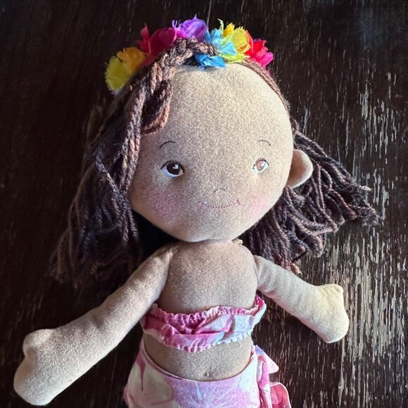Malia Soft Plush Hawaiian Hula Girl Doll By Island Friends 16" Pink Floral Outfi - Picture 3 of 6